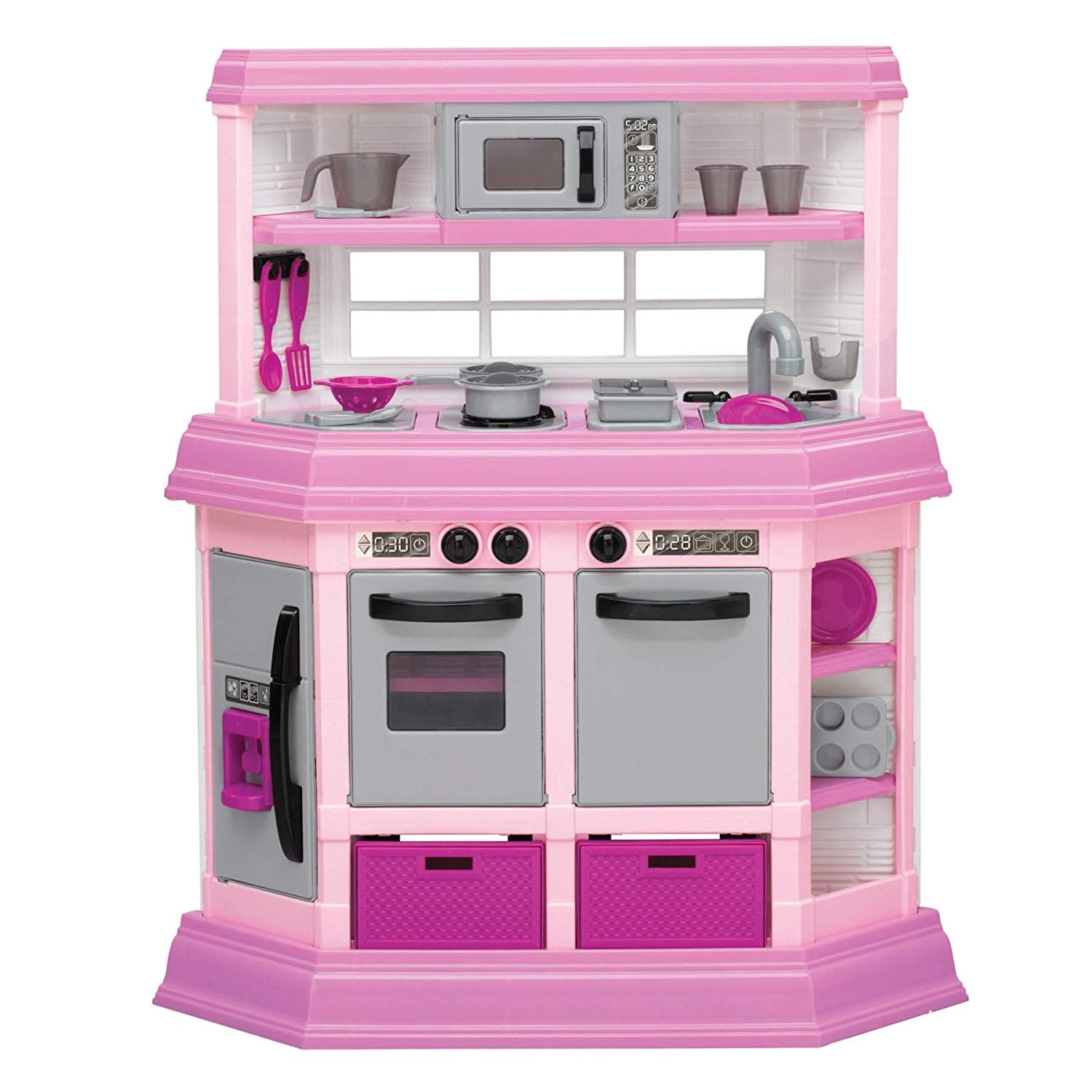 American Plastic Toys Kids Pink First Custom Kitchen Role Play Toy Set (Used)