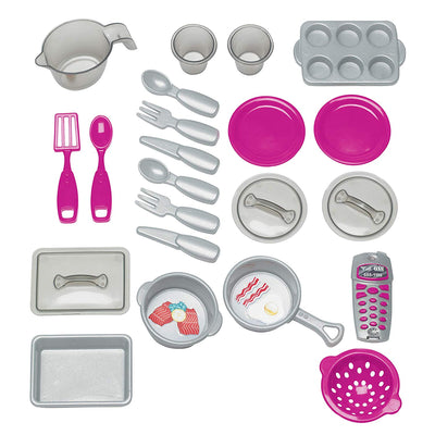 American Plastic Toys Kids Pink First Custom Kitchen Role Play Toy Set (Used)