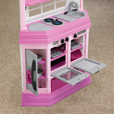 American Plastic Toys Kids Pink First Custom Kitchen Role Play Toy Set (Used)