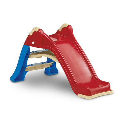 American Plastic Toys Indoor & Outdoor Folding Baby Toddler Slide, Red(Open Box)