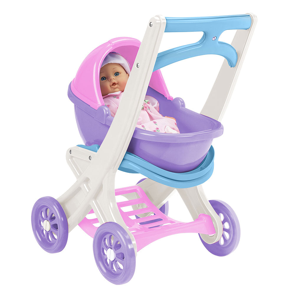 American Plastic Toys Toddlers On the Go Baby Doll Stroller Buggy & Cradle(Used)