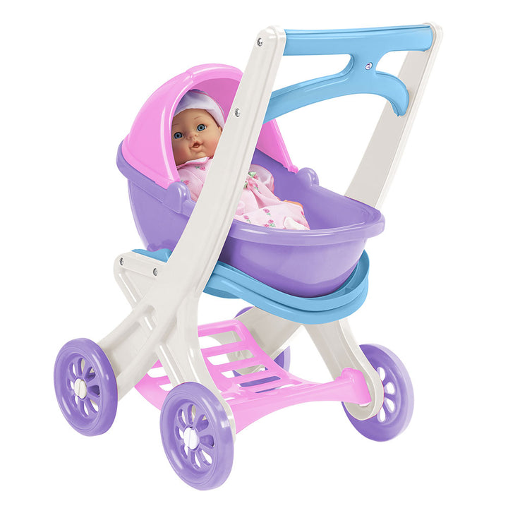 American Plastic Toys Toddlers On the Go Baby Doll Stroller Buggy & Cradle(Used)