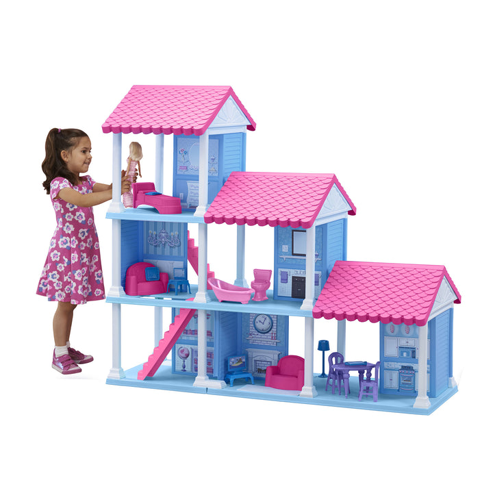 American Plastic Toys Fashion Doll Delightful Doll House w/ 25 Furniture Pieces - VMInnovations