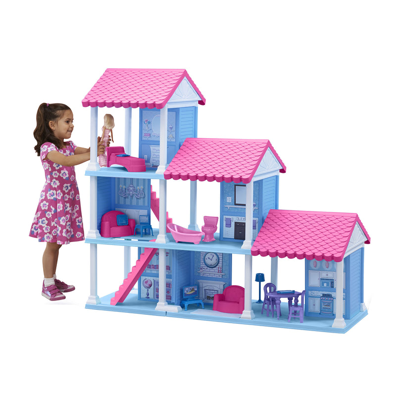 American Plastic Toys Fashion Doll Doll House w/ 25 Furniture Pieces (Open Box)