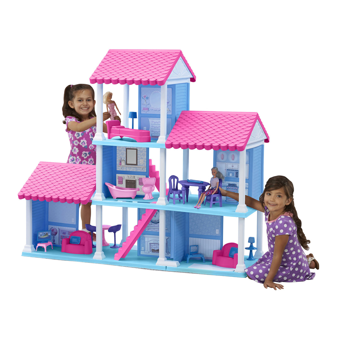 American Plastic Toys Fashion Doll Delightful Doll House w/ 25 Furniture Pieces - VMInnovations