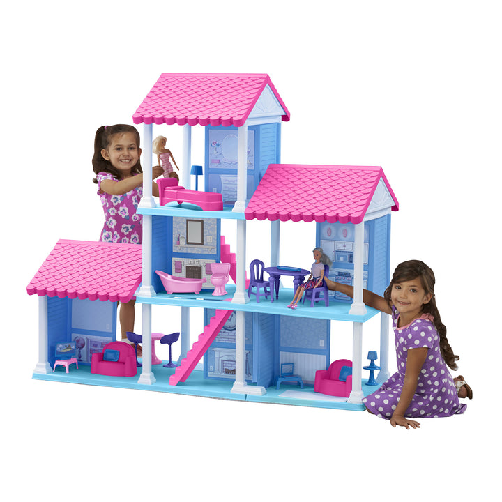 American Plastic Toys Fashion Doll Delightful Doll House w/ 25 Furniture Pieces - VMInnovations