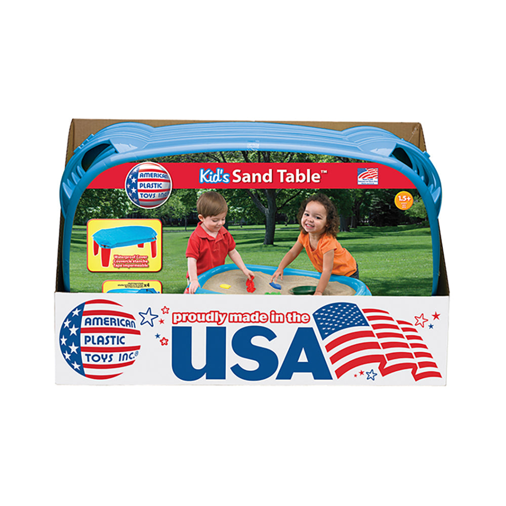 American Plastic Toys Kids Portable Sand Table Box Playset, Blue & Red(Open Box)