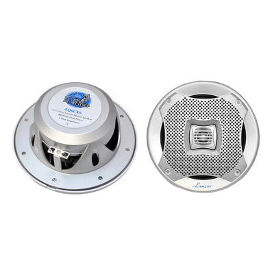 Lanzar 6.5 Inch 400W 2 Way Waterproof Boat Speakers, White (1 Pair) (Open Box)