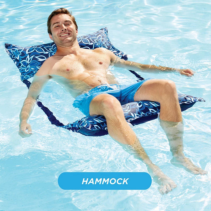 Aqua Leisure Inflatable Supreme Monterey Hammock Pool Float, Orchid Blue (Used)