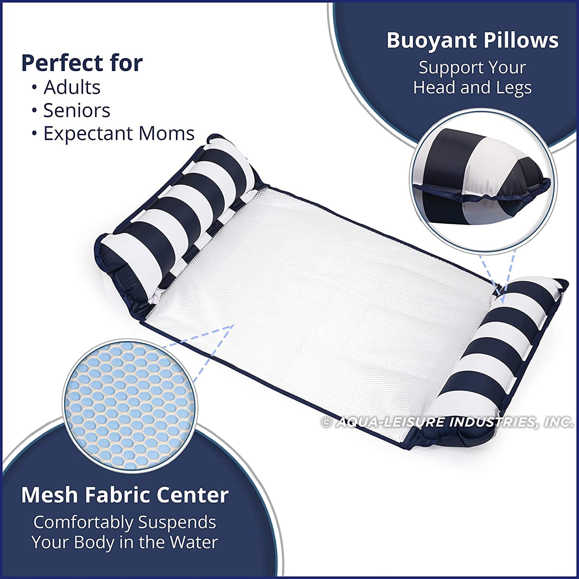Aqua Leisure 2 in 1 Campania Pool Float Lounger & 4 in 1 Monterey Hammock Chair