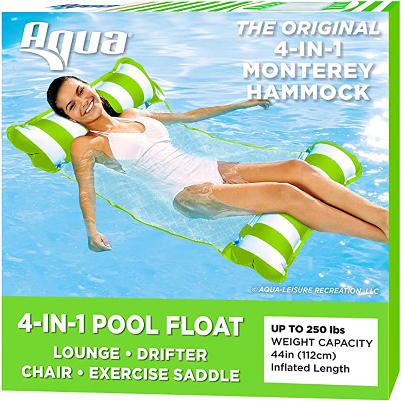 Aqua Monterey Water Inflatable 4-in-1 Pool Hammock Floating Lounger (Used)