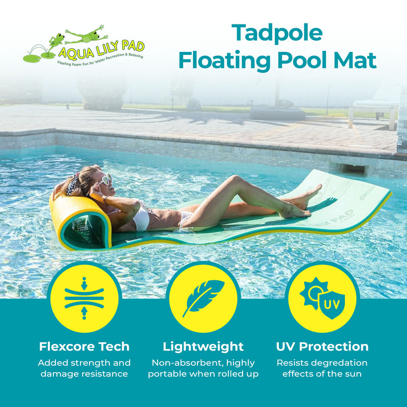 Aqua Lily Pad Tadpole Single Adult Floating Foam Pool Lounger Mat (Open Box)