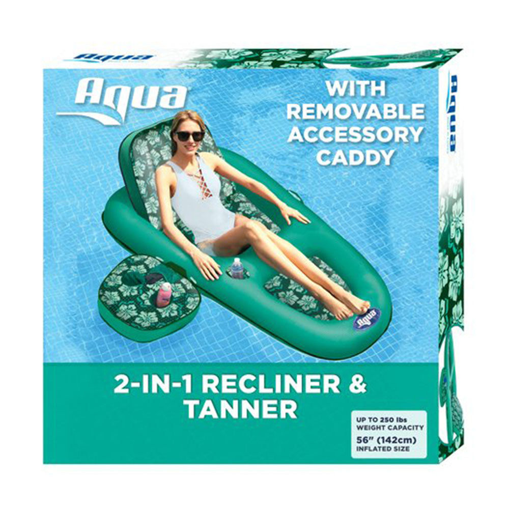 Aqua Leisure Campania 2 in 1 Lounger Pool Inflatable with Hand Pump, Floral - VMInnovations