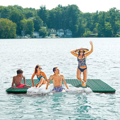 Aqua Leisure Luxury Canopy Float, Blue & Supersized Floating Party Plank, Green