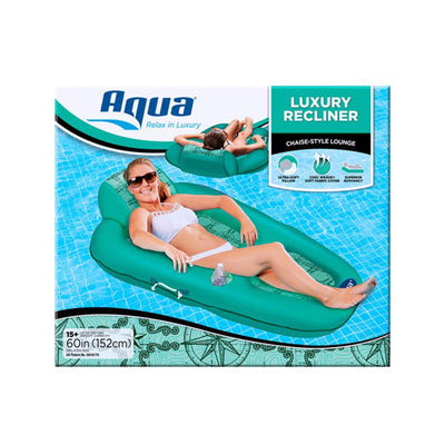 Aqua Leisure Polyknit Water Lounger Pool Inflatable, Compass Rose (2 Pack)