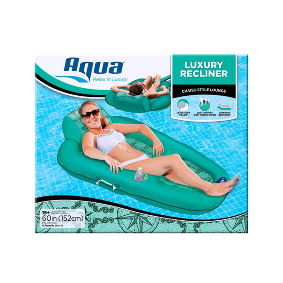 Aqua Leisure Polyknit Luxe Water Recliner Pool Inflatable, Compass Rose (Used)