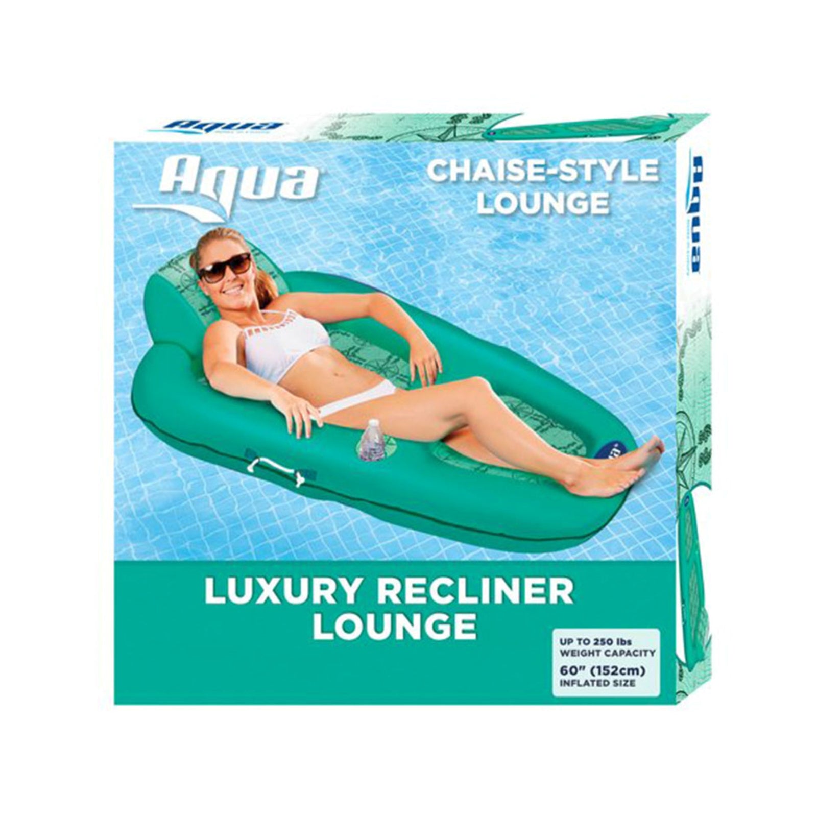 Aqua Leisure Polyknit Luxe Water Recliner Pool Inflatable, Compass Rose (Used) - VMInnovations