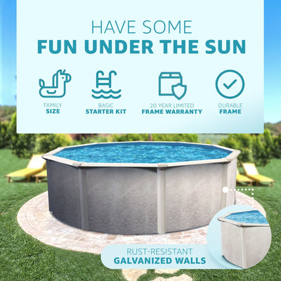 Aquarian Phoenix 24' x 52" Round Steel Frame Above Ground Pool (For Parts)