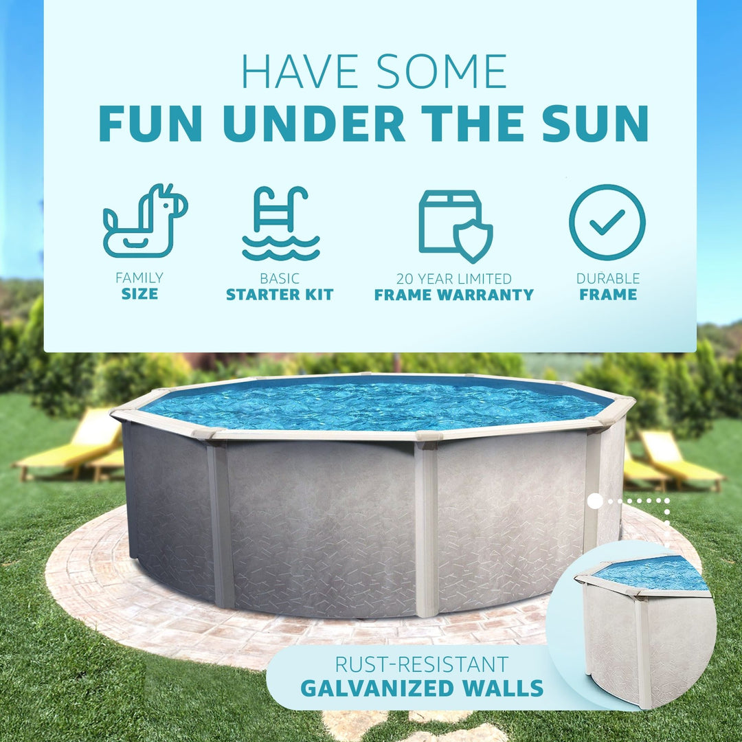 Aquarian Phoenix 24' x 52" Round Steel Frame Above Ground Pool (For Parts)