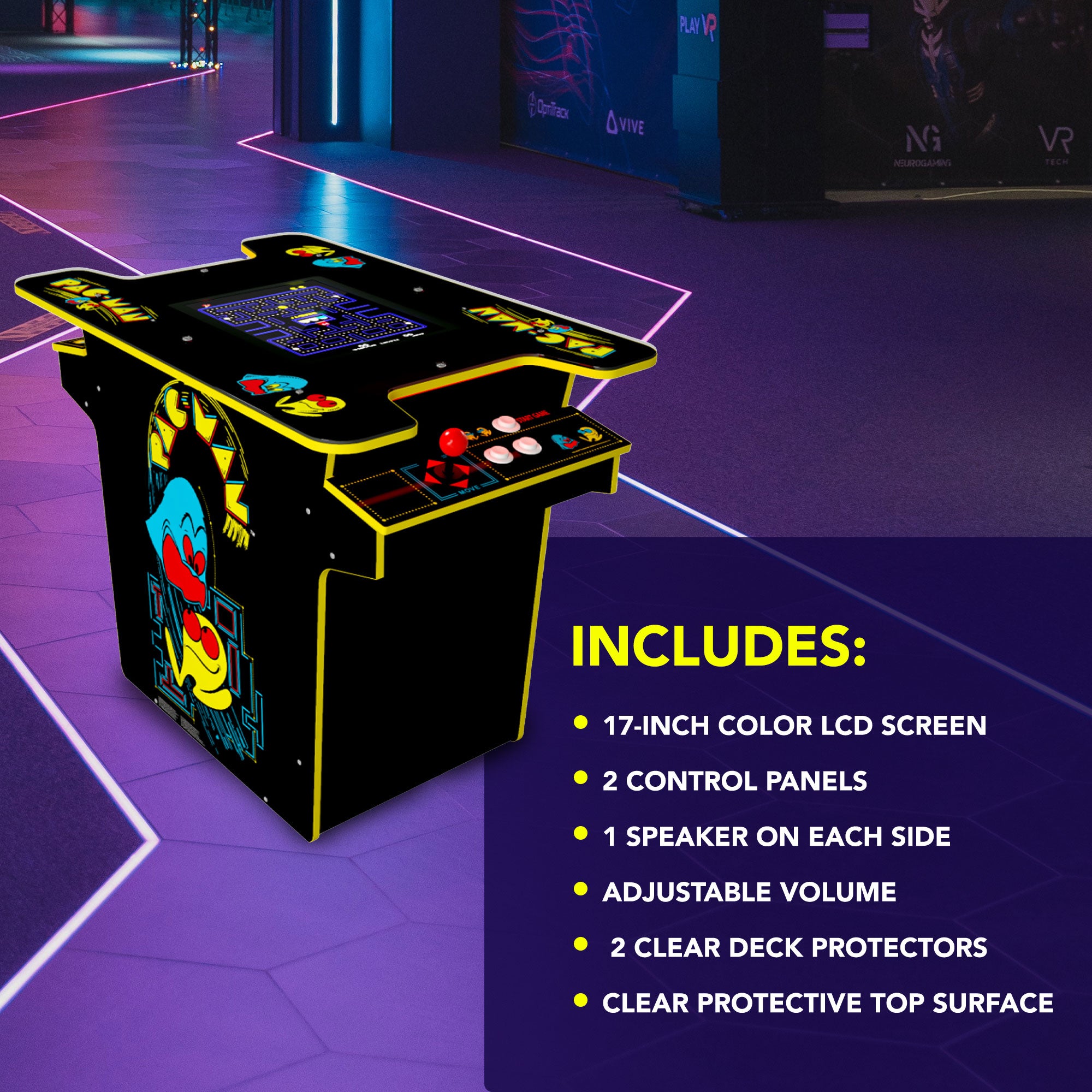 Arcade1UP PAC-MAN Head-to-Head Arcade, 12 Games in 1, Black Edition (Used) - VMInnovations