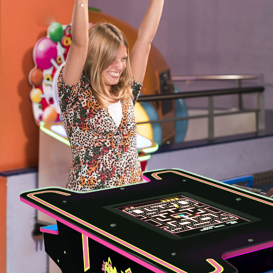 Arcade1UP Ms.PAC-MAN Head-to-Head 12 in 1 Arcade Table, Black Series (Used) - VMInnovations