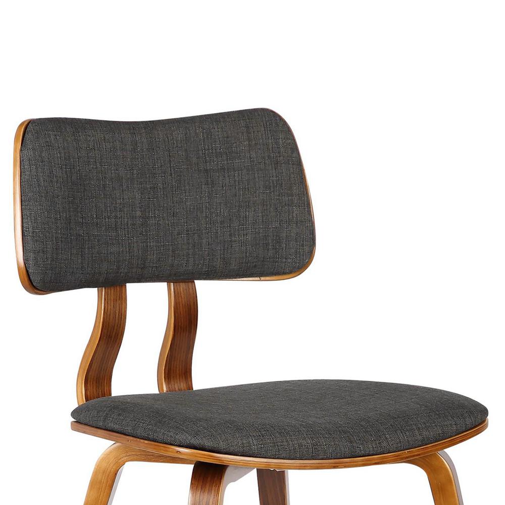 Armen Living Jaguar Mid-Century Dining Chair in Walnut Wood and Charcoal Fabric