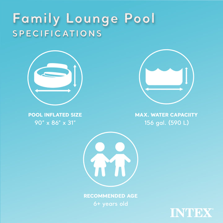 Intex Swim Center Round Inflatable Outdoor Swimming Lounge Pool with Pool Cover