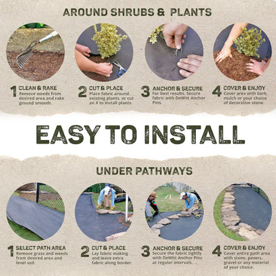 DeWitt 20 Year 4.1-Ounce Landscape Weed Barrier Fabric, 4 x 250 Feet (3 Pack)