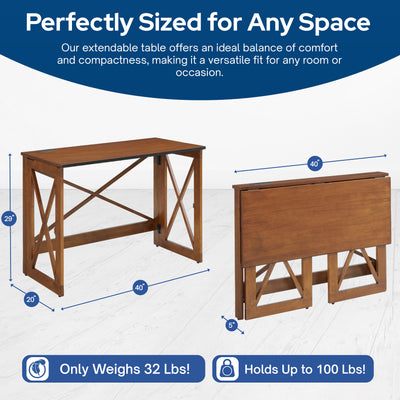 MECO Stakmore Stylish Versatile Folding Desk with Built In Outlets, (Open Box) - VMInnovations