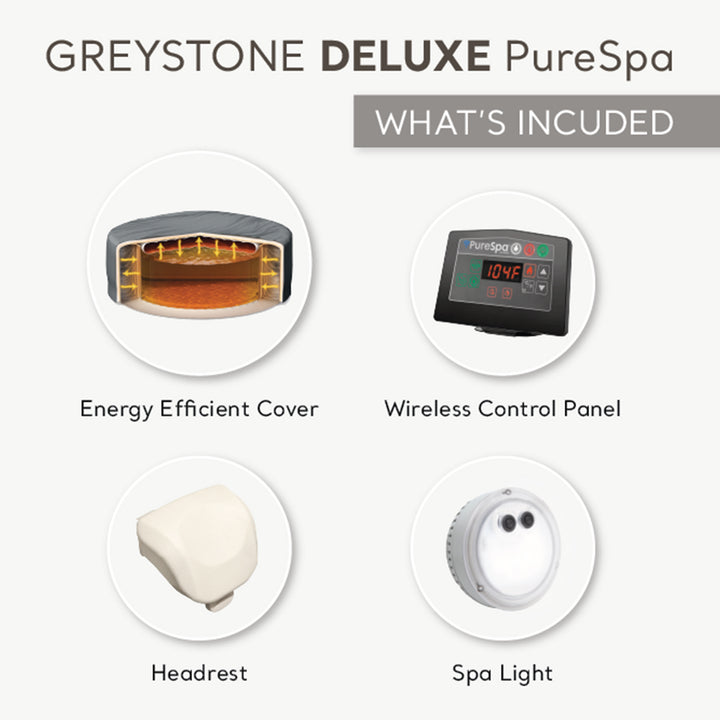 Intex PureSpa Plus Greystone Inflatable Square Hot Tub Spa, 94 x 28" (For Parts)