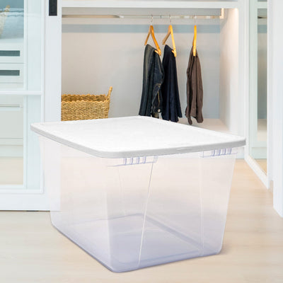 56qt Snaplock Clear Plastic Storage Container w/ Secure Lid, 2 Pack (Open Box) - VMInnovations