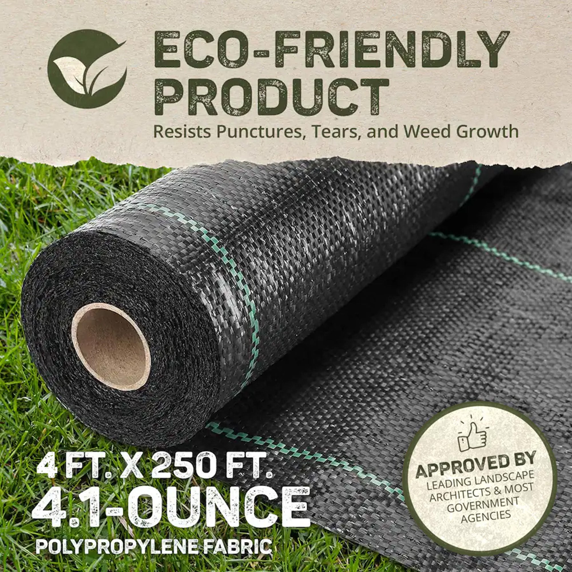 DeWitt 20 Year 4.1-Ounce Landscape Weed Barrier Fabric, 4 x 250 Feet (4 Pack) - VMInnovations