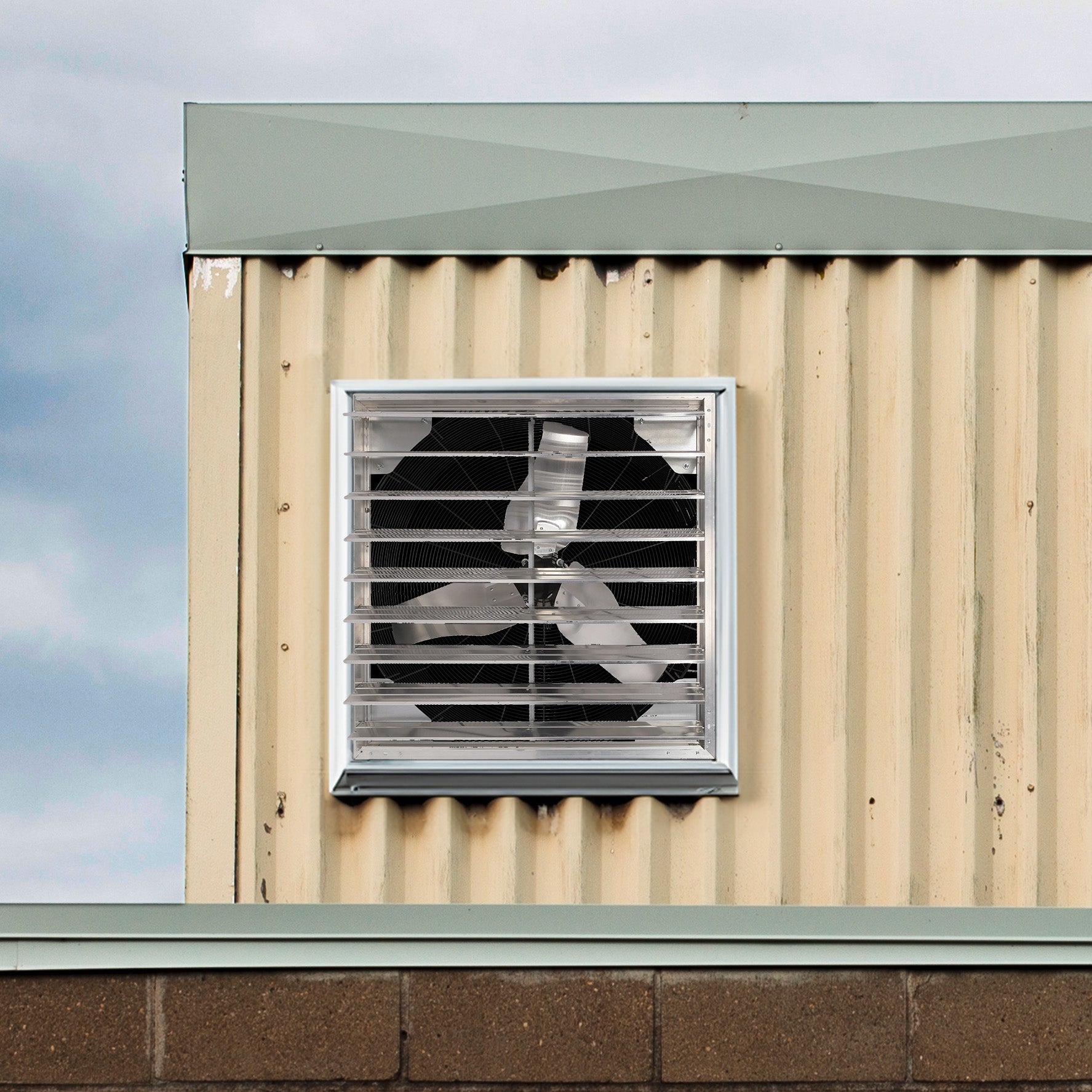 Hurricane Pro Shutter Exhaust Fan with 3 Metal Blades and Button Controller, 36" - VMInnovations