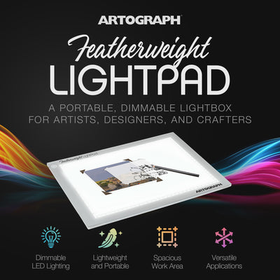 Artograph Featherweight LightPad, 9" x 12" Dimmable LED Light Box for Drawing