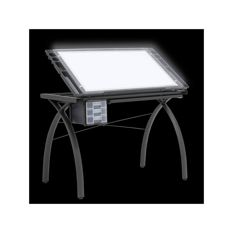 Artograph Futura LED Adjustable Home Drafting Light Table Drawing Desk, Black