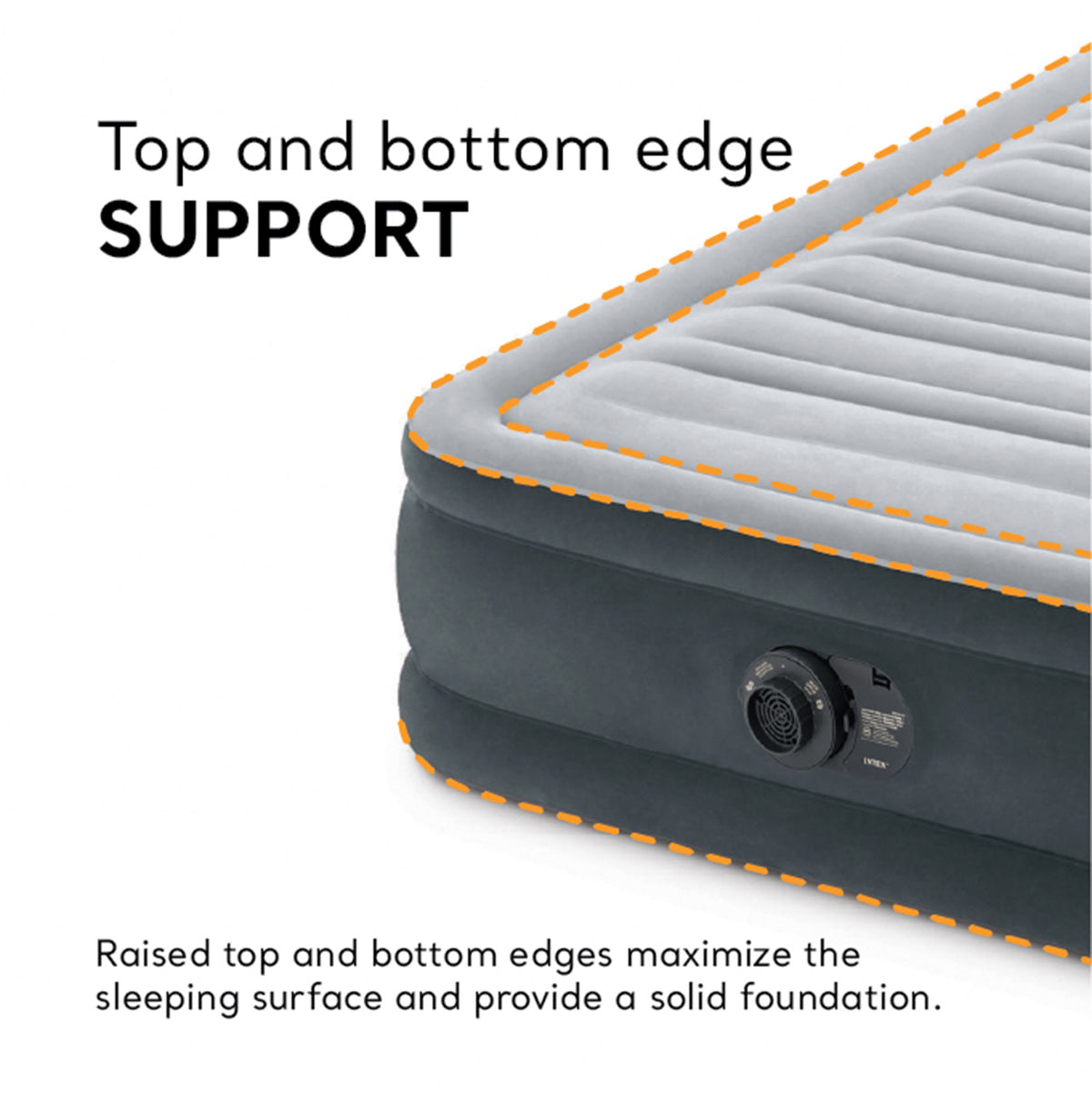 Intex Comfort Deluxe Dura-Beam Air Mattress w/ Built-In Pump, Twin (For Parts)