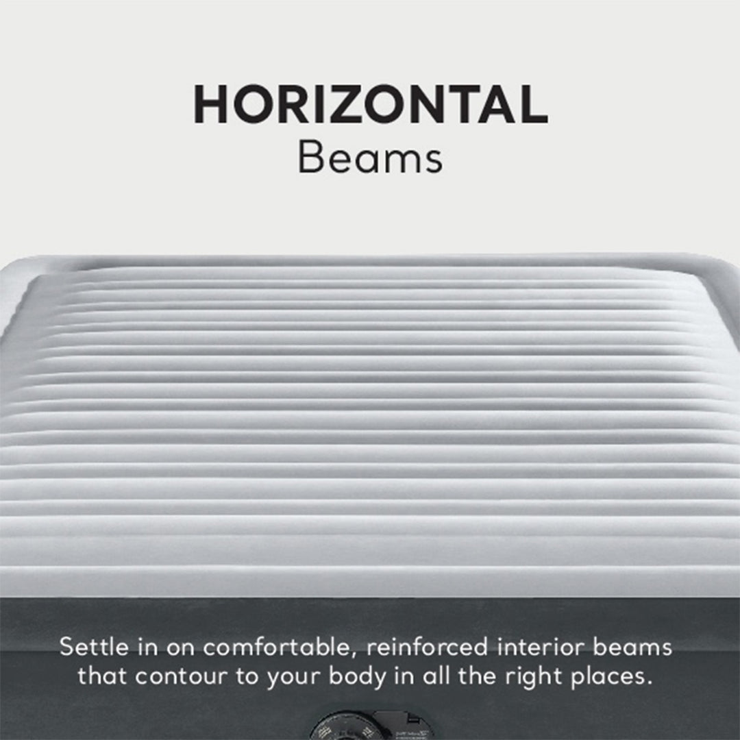 Intex Dura Beam Deluxe Pillow Raised Air Mattress Bed Built In Pump, Q(Open Box)