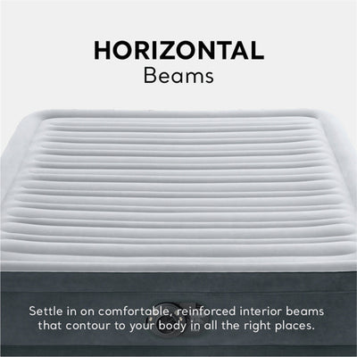 Intex Comfort Deluxe Plush Air Mattress Bed with Built-In Pump, Queen (Open Box) - VMInnovations