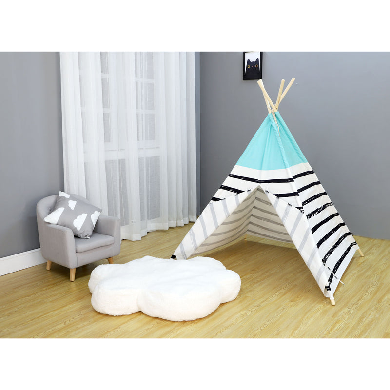 Asweets Blue Top Childrens Kids Foldable Canvas Play Teepee Tent Toy (Used)