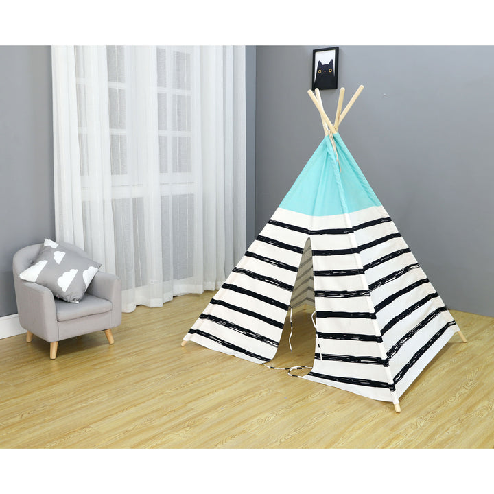 Asweets Blue Top Childrens Kids Foldable Canvas Play Teepee Tent Toy (Used)