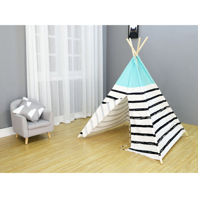 Asweets Blue Top Childrens Kids Foldable Canvas Play Teepee Tent Toy (Used) - VMInnovations