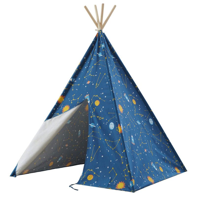 Asweets Glow in the Dark Starry Sky Kids Canvas Play Teepee Tent (Open Box)