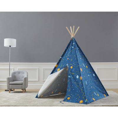 Asweets Glow in the Dark Starry Sky Kids Canvas Play Teepee Tent (Open Box) - VMInnovations