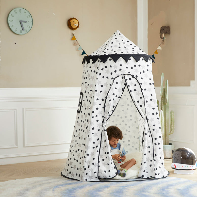 Asweets Childrens Foldable Canvas Pop Up Play Tent, Up in the Stars (Open Box)