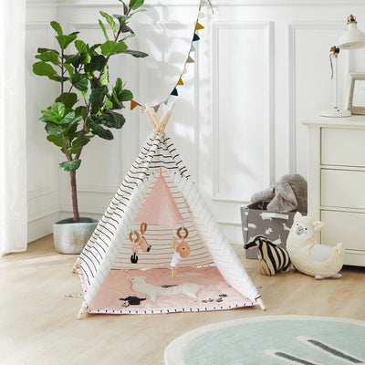 Wonder&Wise Indoor Kids Foldable Activity Toy Teepee Play Tent w/Mat (For Parts)