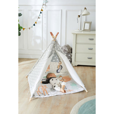 Wonder&Wise Baby Kids Foldable Activity Teepee Play Tent with Safari Mat (Used)