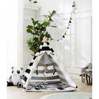 Asweets Indoor Foldable Teepee Play Tent with ABC Mat (Open Box)
