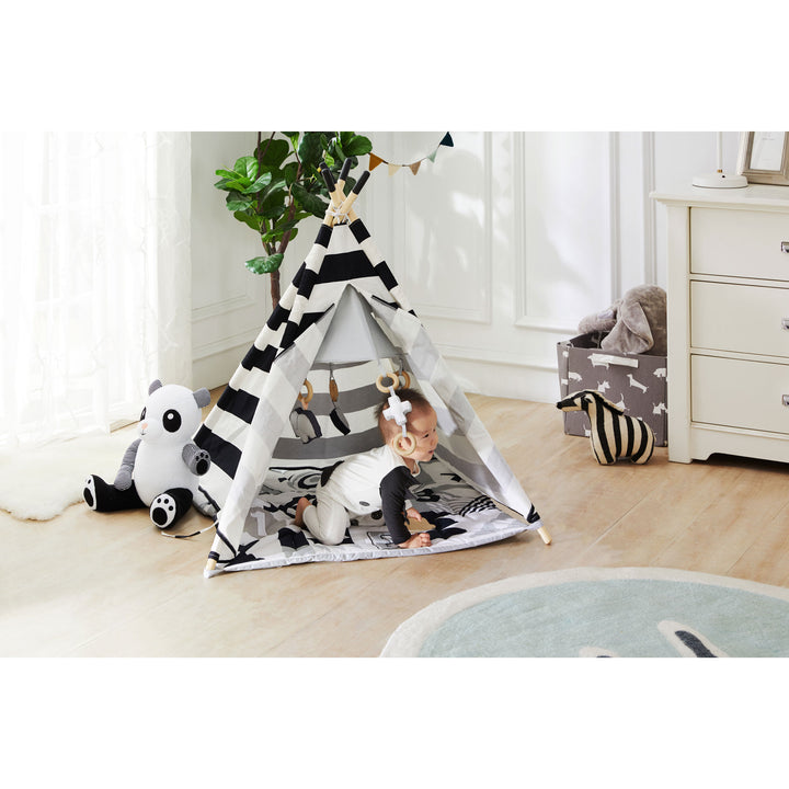 Asweets Indoor Foldable Teepee Play Tent with ABC Mat (Open Box)