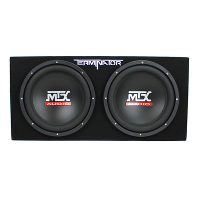 MTX TNE212D 12" 1200W Dual Loaded Car Subwoofers Box & Planet 1500W Amp with Kit - VMInnovations