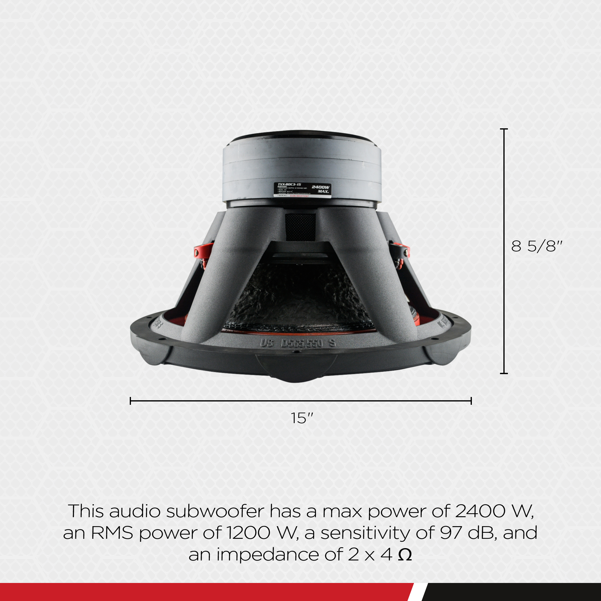 Audiopipe TXX-BDC3-15 15" 2400W Car Audio DVC Dual 4 Ohm High Power Subwoofer - VMInnovations